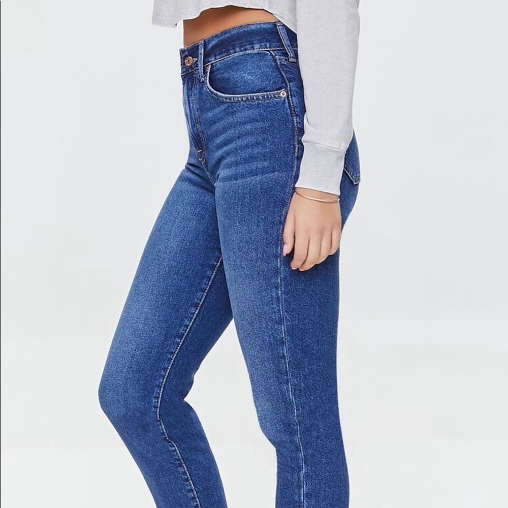 Distressed mom jeans